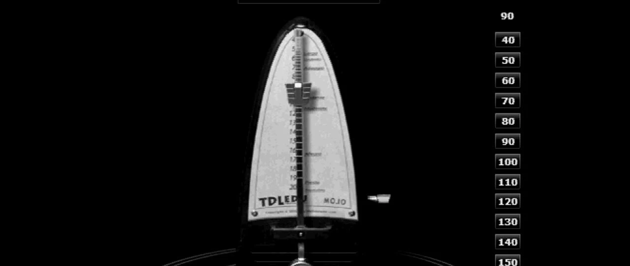 Screenshot showing the online metronome in action
