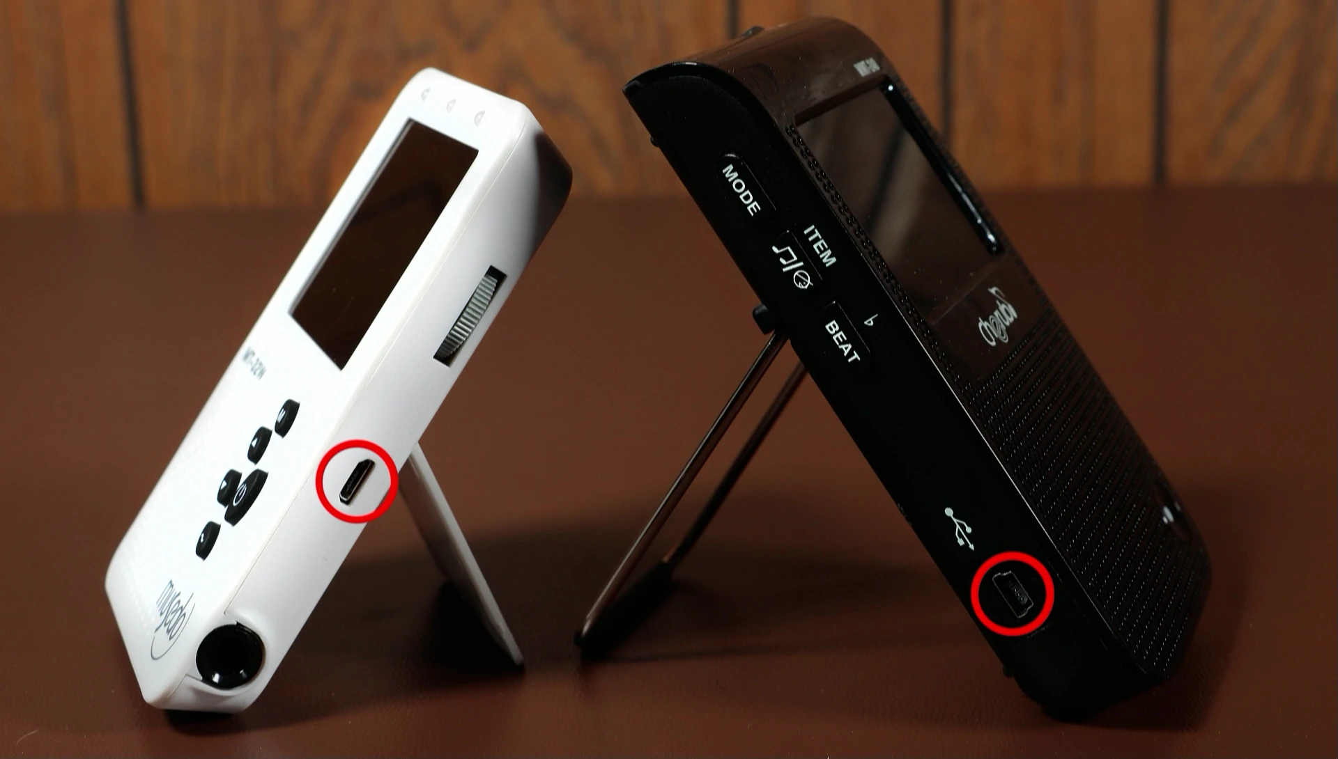 Close-up of an electronic metronome's features