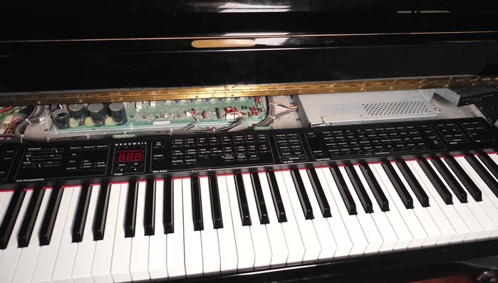 Remove the keyboard from the piano. There may be ribbon cables connecting the keyboard to the electronics. 